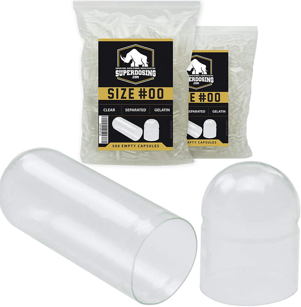 Pharma-Grade, Pre-Separated Capsules Bulk Gel Pack. Many Sizes/Amounts Available. In Resealable Bag. Flavorless and Gluten-Free. Clear Locking Gelatin Caps for Custom Vitamins or Nootropics