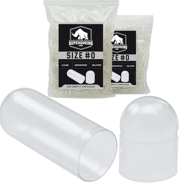 Pharma-Grade, Pre-Separated Capsules Bulk Gel Pack. Many Sizes/Amounts Available. In Resealable Bag. Flavorless and Gluten-Free. Clear Locking Gelatin Caps for Custom Vitamins or Nootropics