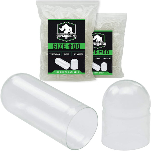 Pharma-Grade, Pre-Separated Capsules Bulk Gel Pack. Many Sizes/Amounts Available. In Resealable Bag. Flavorless and Gluten-Free. Clear Locking Gelatin Caps for Custom Vitamins or Nootropics